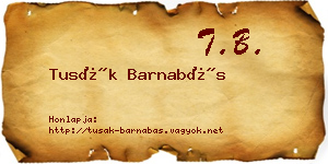 Tusák Barnabás névjegykártya
